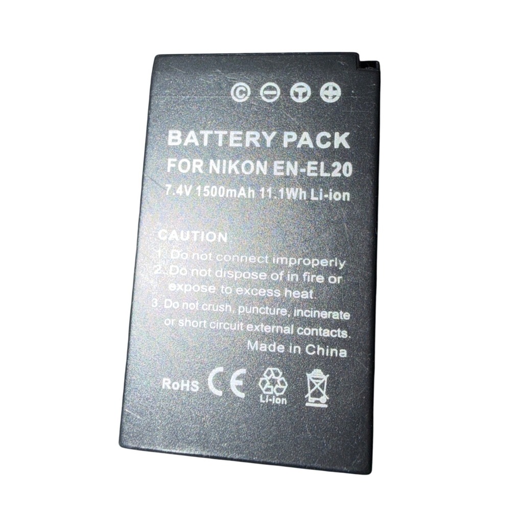 Battery Pack Nikon EN-EL20 7.4V 1500mAh 11.1Wh Li-ion Digital Camera Accessory